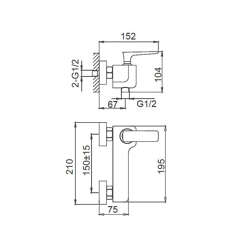 Смеситель для душа WONZON & WOGHAND SHARK, Хром (WW-484101-CR) купить в интернет-магазине сантехники Sanbest