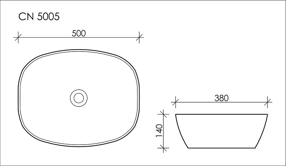 Раковина накладная Ceramica Nova Element CN5005 50 купить в интернет-магазине Sanbest