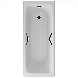 Ванна чугунная Delice Biove Comfort  DLR220509RB 170х75 белая с черными матовыми ручками купить в интернет-магазине Sanbest