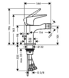 Смеситель для биде Axor Citterio E 36121000 купить в интернет-магазине сантехники Sanbest