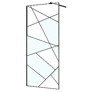 Душевое ограждение Azario Walk-in 90 AZ-271-90-MB-CGP стекло прозрачное с принтом/профиль черный матовый купить в интернет-магазине Sanbest