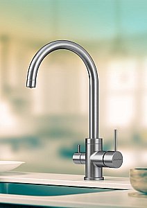 Смеситель для кухни Paulmark Essen Es213211-BS брашированная сталь купить в интернет-магазине сантехники Sanbest