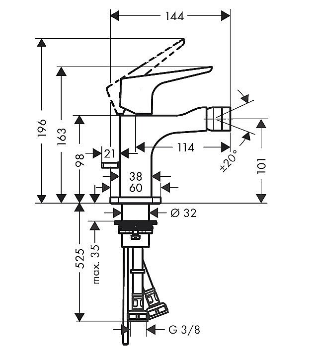 Смеситель для биде Axor Citterio E 36121000 купить в интернет-магазине сантехники Sanbest