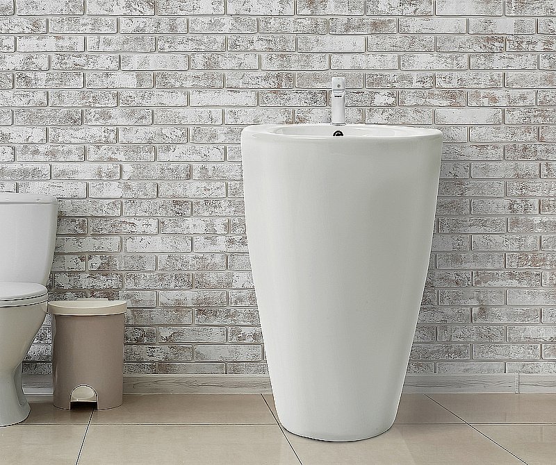 Раковина напольная WeltWasser WW LEERBACH 3838 GL-WT 38 белая купить в интернет-магазине Sanbest