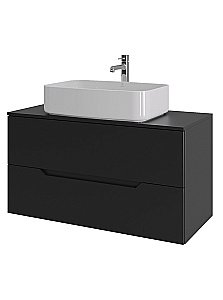 Тумба с раковиной Orange Line 100 Li-100TubMDF+B07-600W черный/белый для ванной в интернет-магазине Sanbest