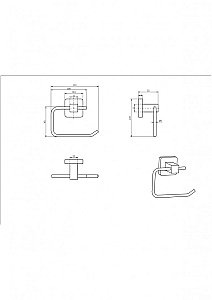 Держатель для туалетной бумаги CeramaLux Quadro 61907A хром купить в интернет-магазине сантехники Sanbest