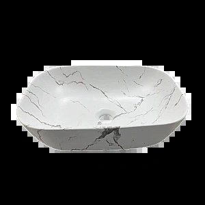 Раковина накладная CeruttiSpa 50 CR8217MMW мрамор белый матовый купить в интернет-магазине Sanbest