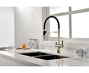 Смеситель для кухни Paulmark Gravity Gr213888-G золото купить в интернет-магазине сантехники Sanbest