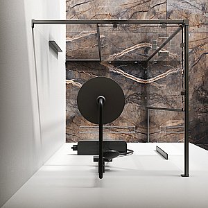 Душевой уголок AM.PM Func Square Slide W84G-403-9090-BТ 90х90 стекло прозрачное/профиль черный матовый купить в интернет-магазине Sanbest