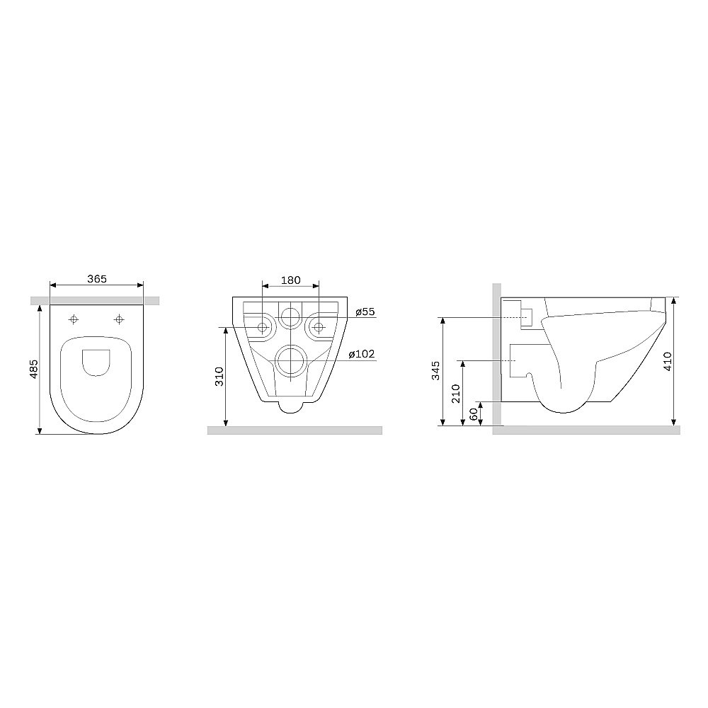 Унитаз подвесной AM.PM Spirit V2.0 C701700MBSC черный матовый, безободковый купить в интернет-магазине Sanbest