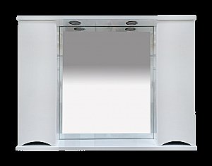 Зеркало со шкафом Misty Элвис 103 белая эмаль в ванную от интернет-магазине сантехники Sanbest