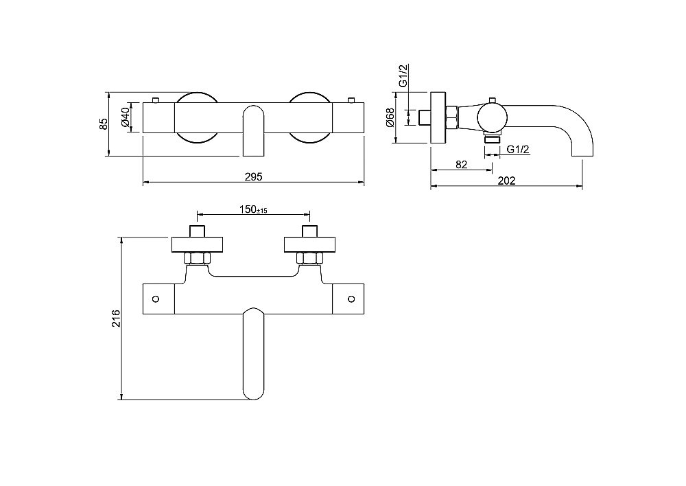Смеситель для ванны Aquatek Европа AQ1343CR хром купить в интернет-магазине сантехники Sanbest