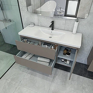 Тумба с раковиной Caprigo Forte 120 два ящика, одна дверь слева для ванной в интернет-магазине Sanbest