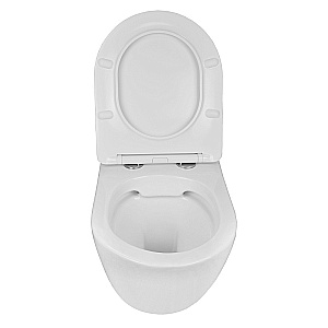 Унитаз подвесной Azario Gloria AZ-2003 белый, безободковый, с крышкой микролифт купить в интернет-магазине Sanbest