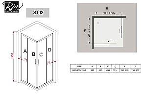 Душевой уголок Black&White Stellar Wind 1028080 80х80 стекло прозрачное/профиль хром купить в интернет-магазине Sanbest