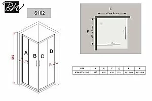 Душевой уголок Black&White Stellar Wind 1028080 80х80 стекло прозрачное/профиль хром купить в интернет-магазине Sanbest