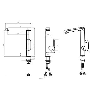 Смеситель для кухни Melana Paola Hi-tech 610603 сатин купить в интернет-магазине сантехники Sanbest