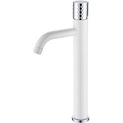 Смеситель для раковины Boheme Stick 122-WCR белый/ручка хром купить в интернет-магазине сантехники Sanbest