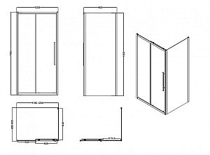 Душевой уголок Esbano ESF-129PS-GM ESOGF129PSGM 120х90 стекло прозрачное/профиль оружейная сталь купить в интернет-магазине Sanbest