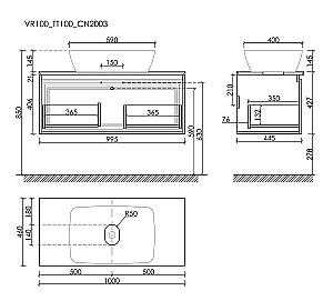 Тумба с раковиной Sancos Very 100 со столешницей, Doha Soft для ванной в интернет-магазине Sanbest