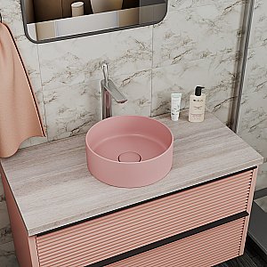 Раковина D&K Matrix 35 DT1391504 розовая матовая купить в интернет-магазине Sanbest