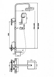 Душевая система Orange Thermo T02S4-911b черный матовый купить в интернет-магазине сантехники Sanbest