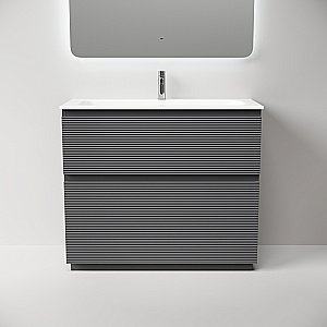 Тумба с раковиной Sancos FOLK Floor FL100FGS/CN7013 100 Grey soft для ванной в интернет-магазине Sanbest