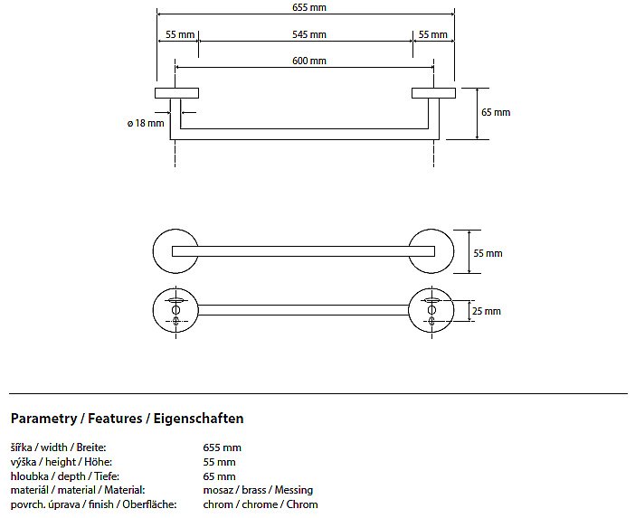 Полотенцедержатель Bemeta Omega 104204042 купить в интернет-магазине сантехники Sanbest
