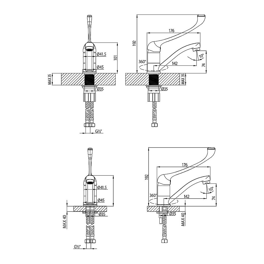 Смеситель для раковины Lemark Project LM4637C хром купить в интернет-магазине сантехники Sanbest