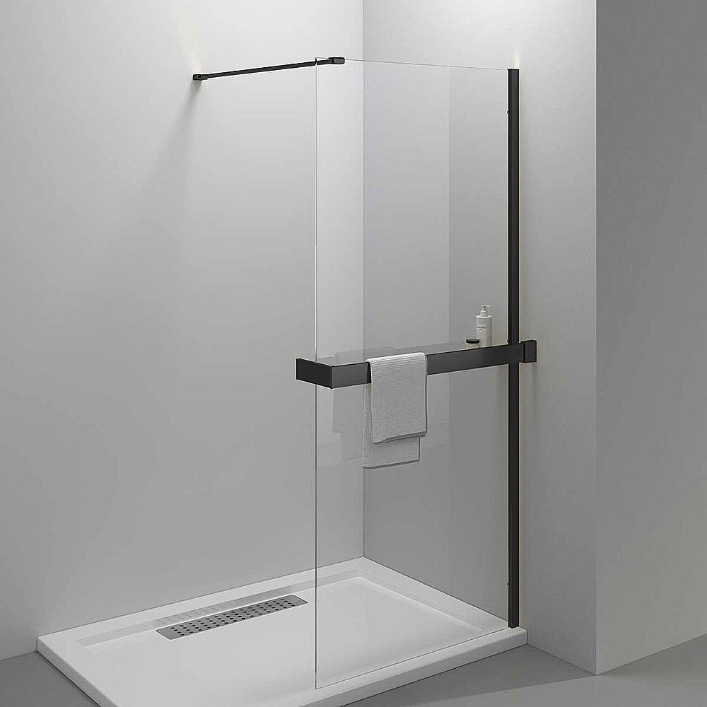 Душевое ограждение Vincea Walk-In HR 80 VSW-4HR800CLB стекло прозрачное/профиль черный купить в интернет-магазине Sanbest