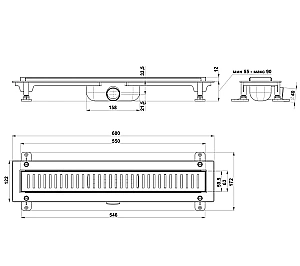 Душевой трап Good Door 550 ТЛ00039 чёрный купить в интернет-магазине Sanbest