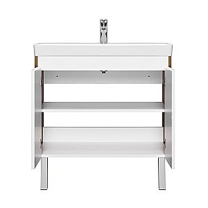 Тумба с раковиной Акватон Сканди Сканди Doors 80 белая/дуб рустикальный для ванной в интернет-магазине Sanbest