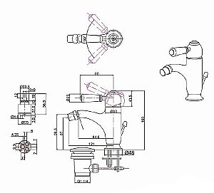 Смеситель для биде Burlington Chelseа Regent CHR23 BLA хром/ручка черная купить в интернет-магазине сантехники Sanbest