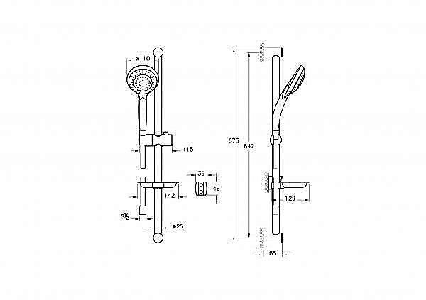 Душевая гарнитура Vitra Cozy A45682EXP купить в интернет-магазине сантехники Sanbest