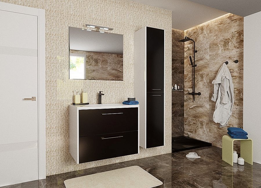 Тумба с раковиной Эстет Vegas 80 белая для ванной в интернет-магазине Sanbest