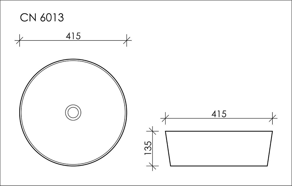 Раковина накладная Ceramica Nova Element CN6013 41 купить в интернет-магазине Sanbest