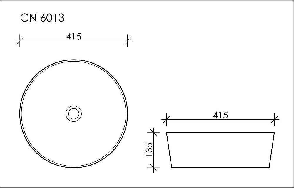 Раковина накладная Ceramica Nova Element CN6013 41 белая купить в интернет-магазине Sanbest