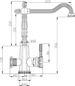 Смеситель для кухни Zorg Antic A 53 KF-Br Бронза купить в интернет-магазине сантехники Sanbest