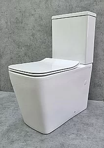 Унитаз напольный CeramaLux 2170AXMW белый матовый, безободковый, с бачком, с крышкой микролифт купить в интернет-магазине Sanbest