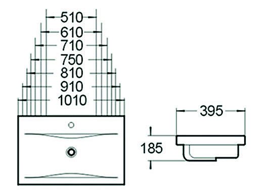 Раковина SantiLine 1010 SL-2101 (100) белая купить в интернет-магазине Sanbest