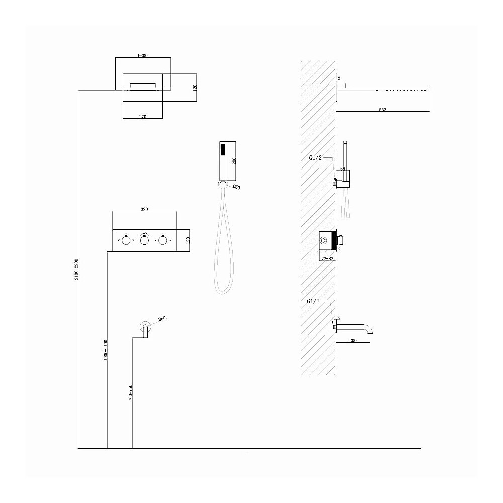 Душевая система ABBER Wasser Kreis AF8150NG никель купить в интернет-магазине сантехники Sanbest