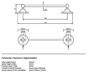 Полотенцедержатель Bemeta Retro 144304012 купить в интернет-магазине сантехники Sanbest
