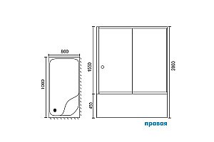 Душевой уголок Royal Bath RB 8100BP-T-BL 100х80 прозрачный купить в интернет-магазине Sanbest