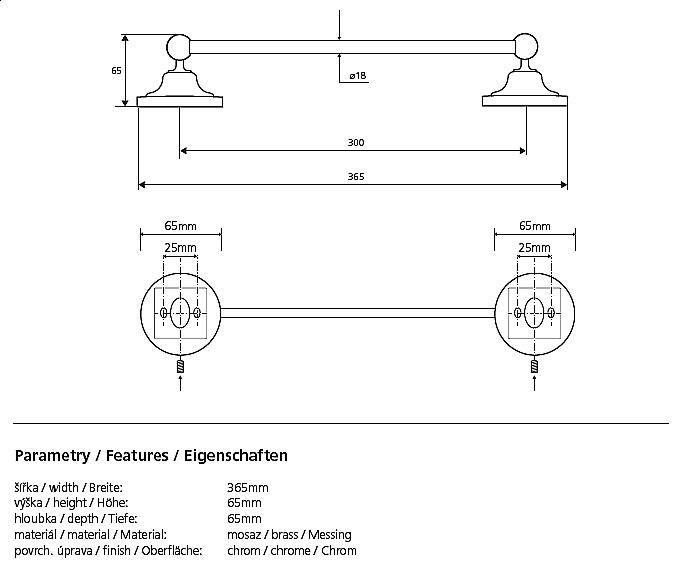 Полотенцедержатель Bemeta Retro 144304012 купить в интернет-магазине сантехники Sanbest