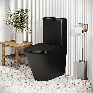 Унитаз Grossman Color GR-4480BMS безободковый, с крышкой микролифт, с бачком, черный матовый купить в интернет-магазине Sanbest