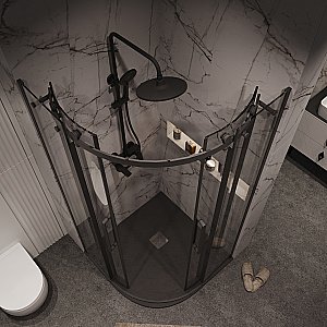 Душевой уголок Grossman Classic 301.K33.04.9090.21.00 100x100 стекло прозрачное/профиль черный матовый купить в интернет-магазине Sanbest