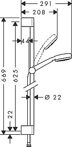 Душевая гарнитура Hansgrohe Crometta 100 1jet 26652400 купить в интернет-магазине сантехники Sanbest