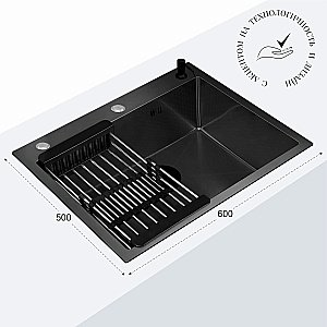 Кухонная мойка CeruttiSpa GLORIA60B nano black CT11258 графит купить в интернет-магазине сантехники Sanbest