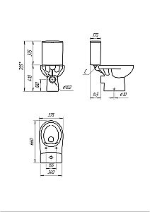 Унитаз Cersanit NATURE Clean On 011 3/5 DPL EO с крышкой микролифт, с бачком, безободковый купить в интернет-магазине Sanbest