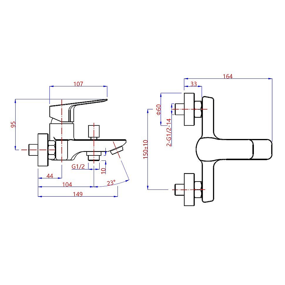 Смеситель для ванны PAINI Viva Style P4CR111 хром купить в интернет-магазине сантехники Sanbest